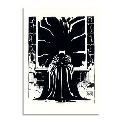 Original drawin Thierry Martin, Black and white Batman